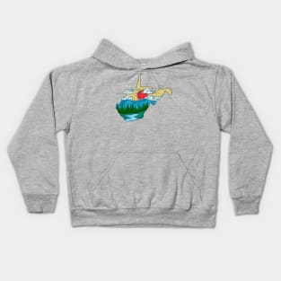 West Virginia Pride Outdoors Nature & Mountains Hiking Kids Hoodie